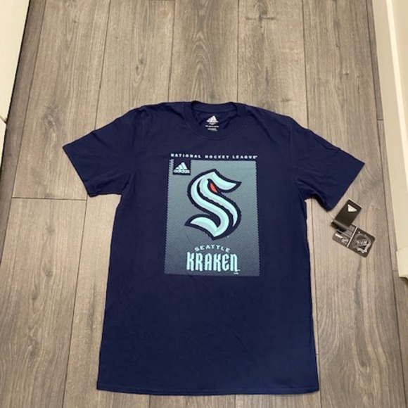 Adidas Seattle Kraken Logo T-Shirt NWT - Picture 2 of 5